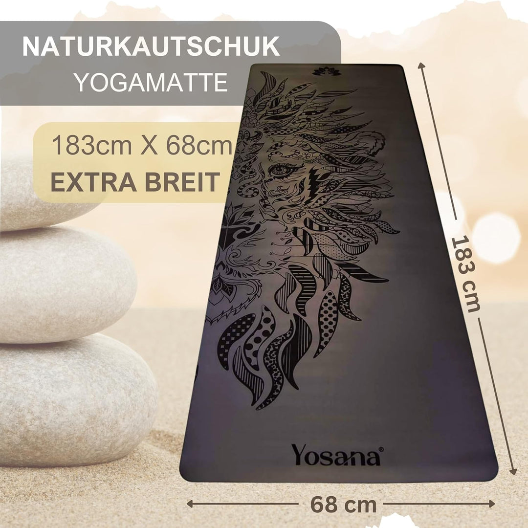 Yogamatte aus Naturkautschuk | extrem rutschfest | ULTRA GRIP Oberfläche aus ECO PU | extra breit 68