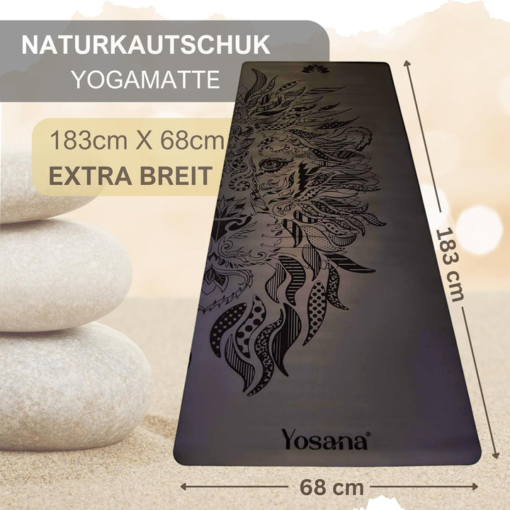 Yogamatte aus Naturkautschuk | extrem rutschfest | ULTRA GRIP Oberfläche aus ECO PU | extra breit 68