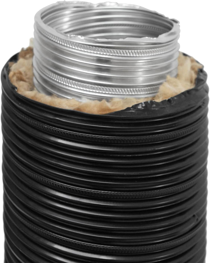 raik Therm Flex Aluflexrohr isoliert für Aussenluft-Anschluss Ø 100 mm Länge 0,75 m schwarz doppelwa