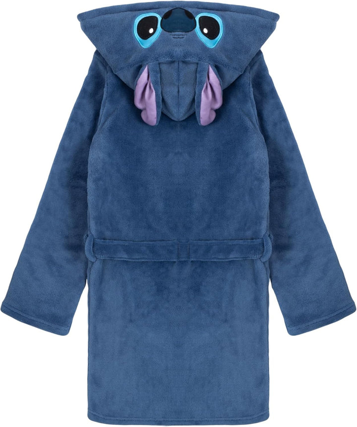 Disney Lilo & Stitch Bademantel für Mädchen, Fleece Morgenmantel mit Kapuze und Ohren, Hausmantel, G
