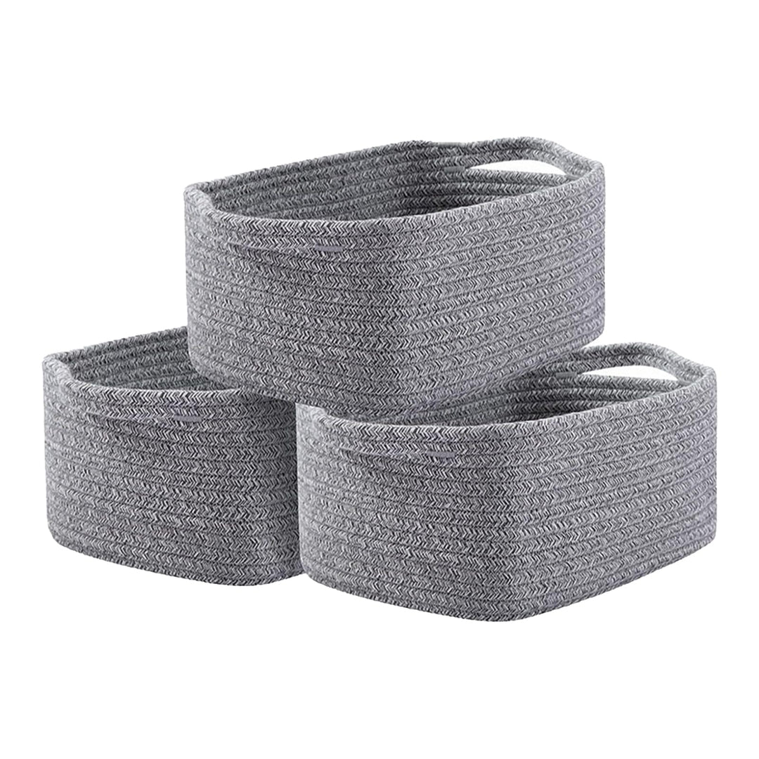 Aufbewahrungskorb Klein 33cm(Grau), Aufbewahrungskorb für Kinder mit Verstärkter Griffen, Faltbare K