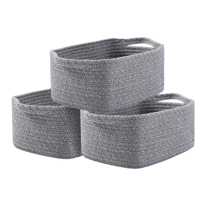 Aufbewahrungskorb Klein 33cm(Grau), Aufbewahrungskorb für Kinder mit Verstärkter Griffen, Faltbare K