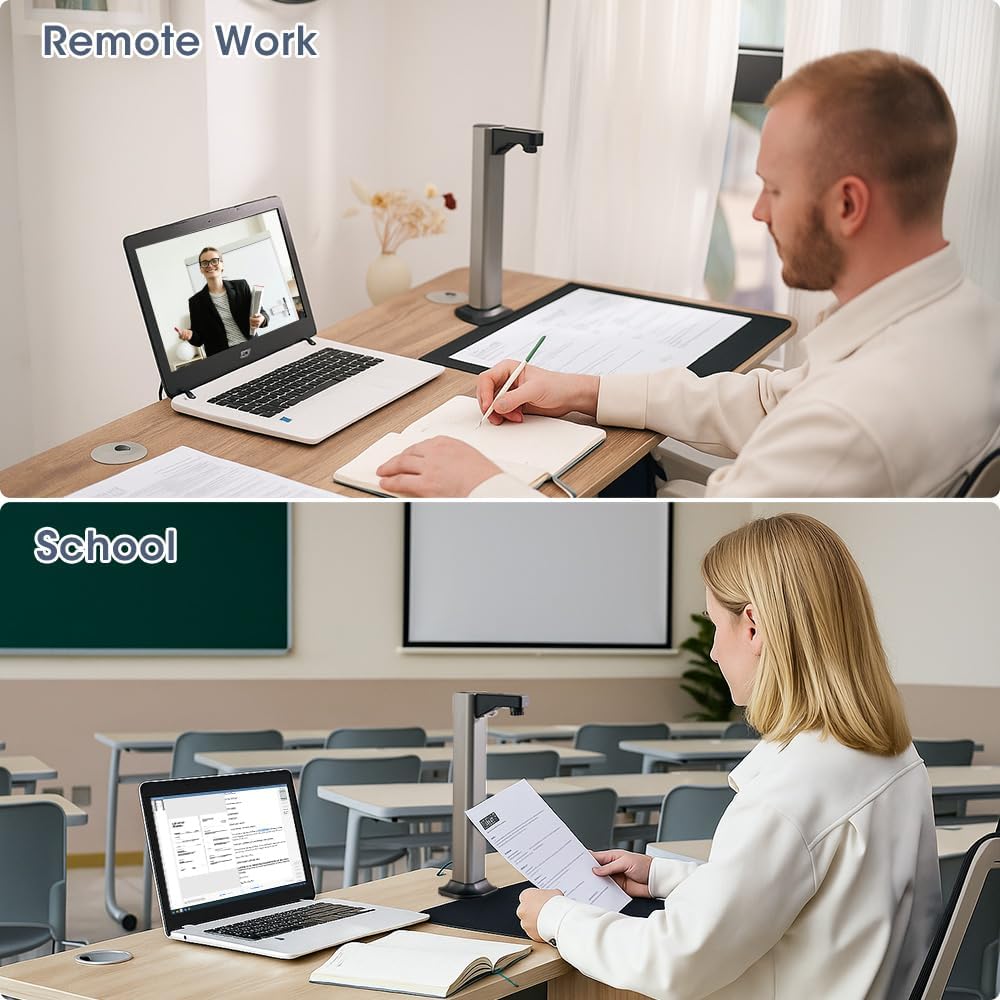 A3 Scanner Dokumentenscanner USB: 13MP Buchscanner mit OCR TTS Visualizer 3-Stufige LED Beleuchtung