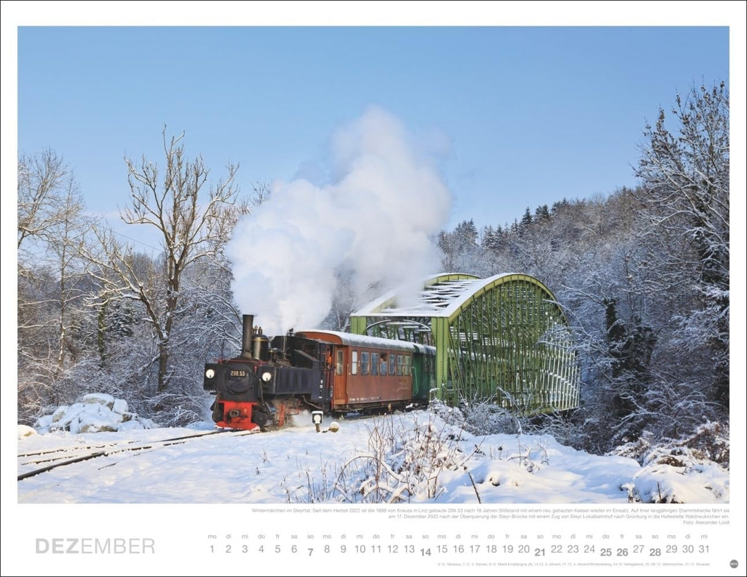 Eisenbahn Romantik Posterkalender 2025: Besonderer Wandkalender mit 12 traumhaften Fotos von seltene