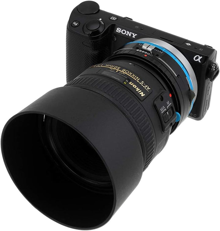 Fotodiox Pro Shift Lens Mount Adapter Compatible with Nikon F-Mount G-Type Lenses on Sony E-Mount Ca