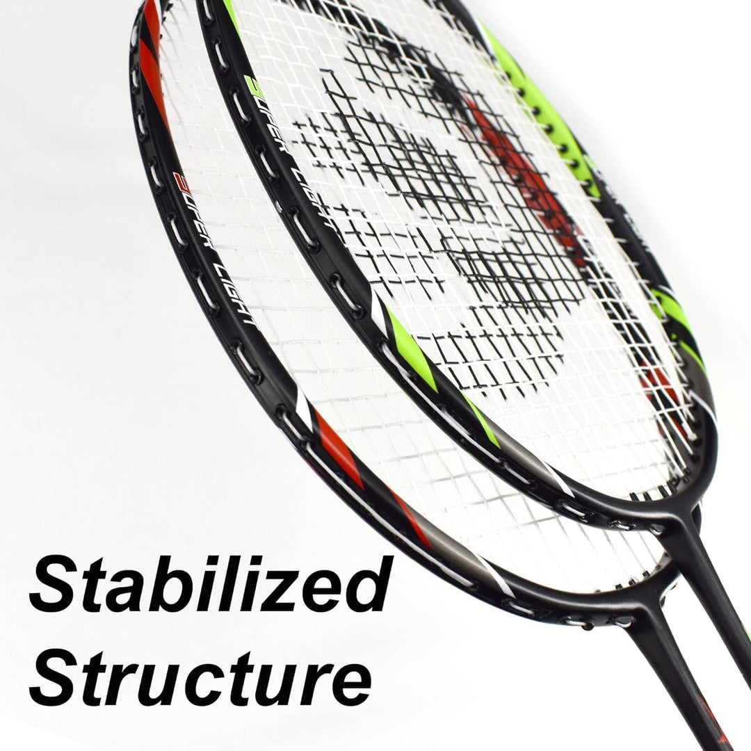 Senston Graphit Badminton Set Profi Badmintonschläger Leichtgewicht Badminton Schläger Federballschl