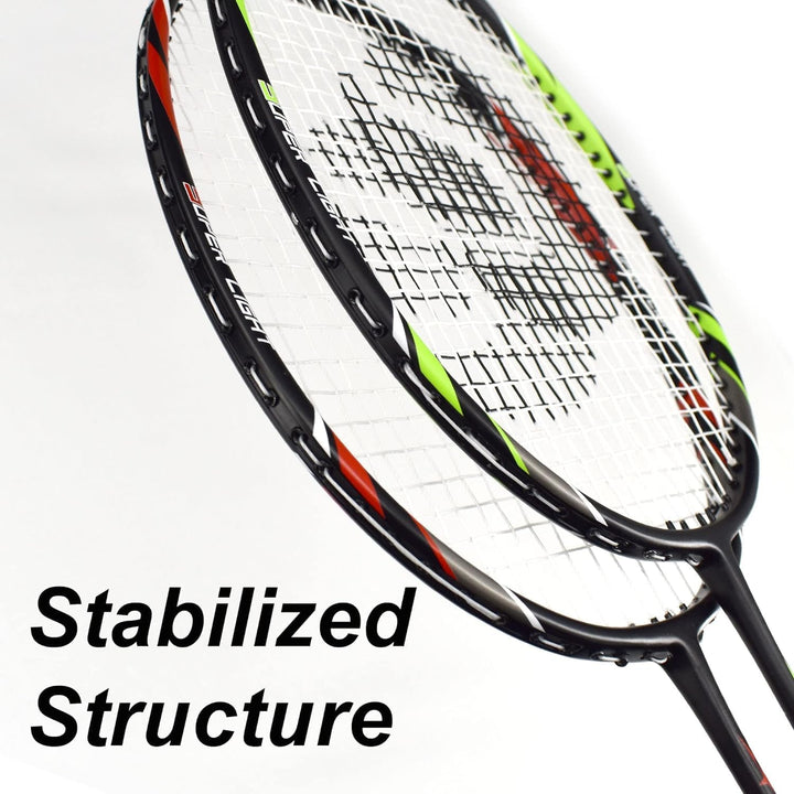 Senston Graphit Badminton Set Profi Badmintonschläger Leichtgewicht Badminton Schläger Federballschl