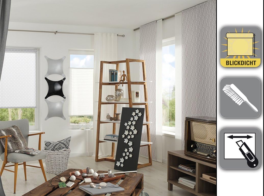 Gardinia Rollo zum Klemmen oder Kleben, Tageslicht-Rollo, Blickdicht, Alle Montage-Teile inklusive,