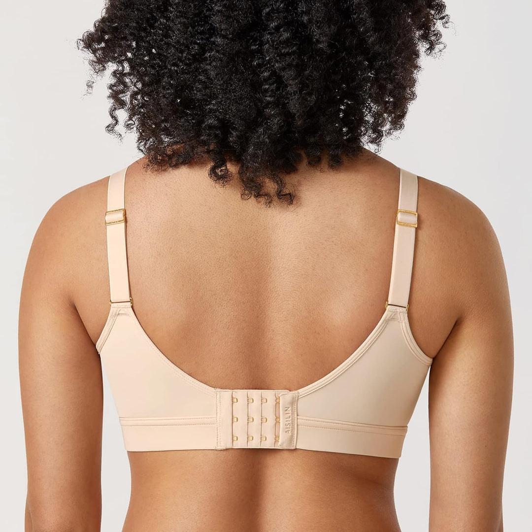 AISILIN Damen BH ohne Bügel Grosse Grössen Comfy Schlaf BHS Vollschalen Soft Bequemer 75F Beige, 75F