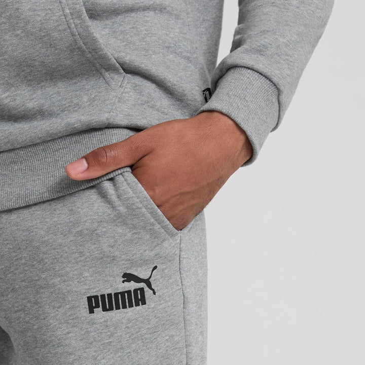 PUMA Herren ESS Logo Pants FL Cl Hose S Medium Gray Heather, S Medium Gray Heather