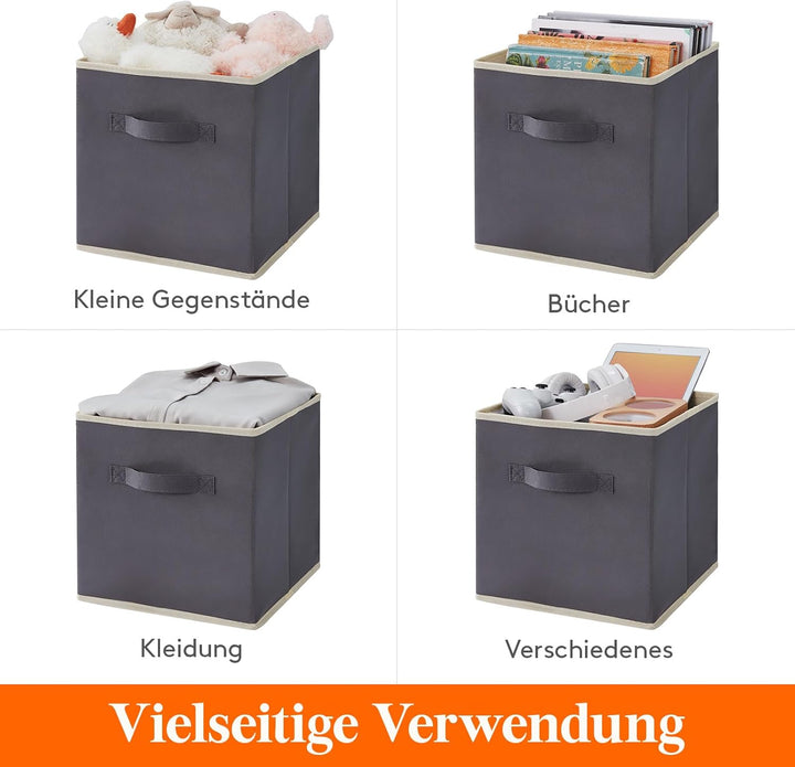 Lifewit 6 Stück Aufbewahrungsbox aus Stoff, Faltbar Aufbewahrungswürfel Kallax Boxen Aufbewahrung au
