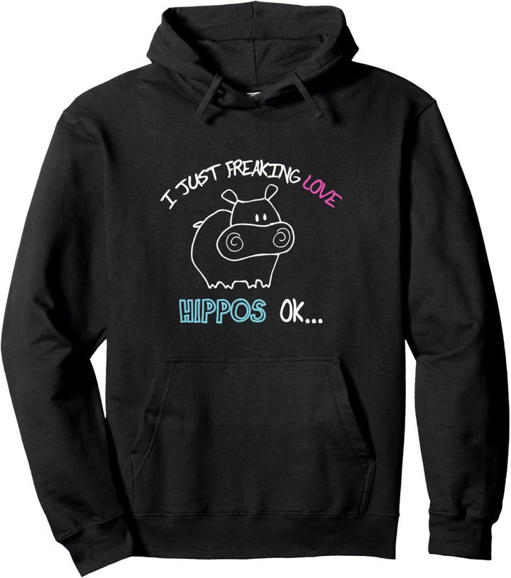 Ich liebe Flusspferde abgöttisch. Geschenk Fun Pullover Hoodie