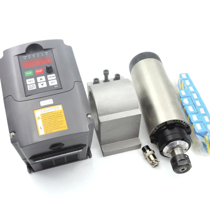 RATTMMOTOR 2.2kW 220V Luftgekühlten Spindelmotor mit 14 Stück ER20 Spannzange und 2.2kW 220V VFD Fre