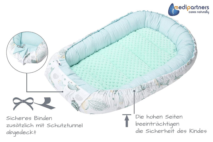 Medi Partners 5 teilig Babynestchen Set Babynest 100x60x15 herausnehmbarer Einsatz Bett Kuschelnest