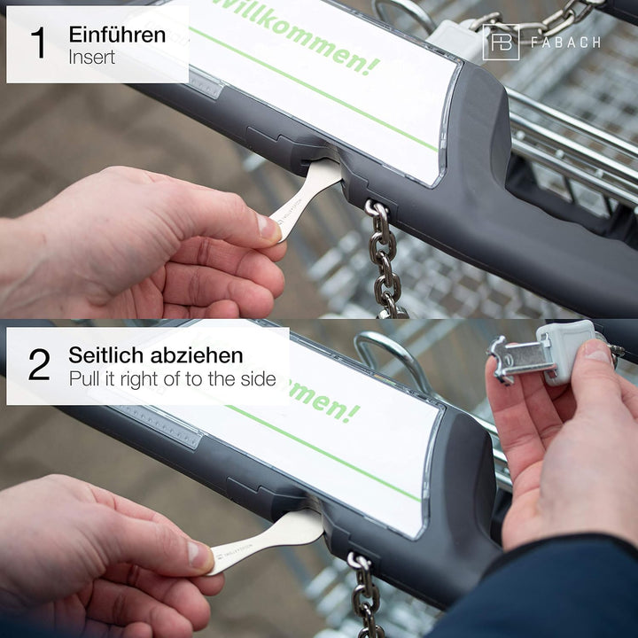 FABACH Trolley Spoon Einkaufswagenlöser Schlüsselanhänger - Einkaufswagenchip abziehbar aus Metall -