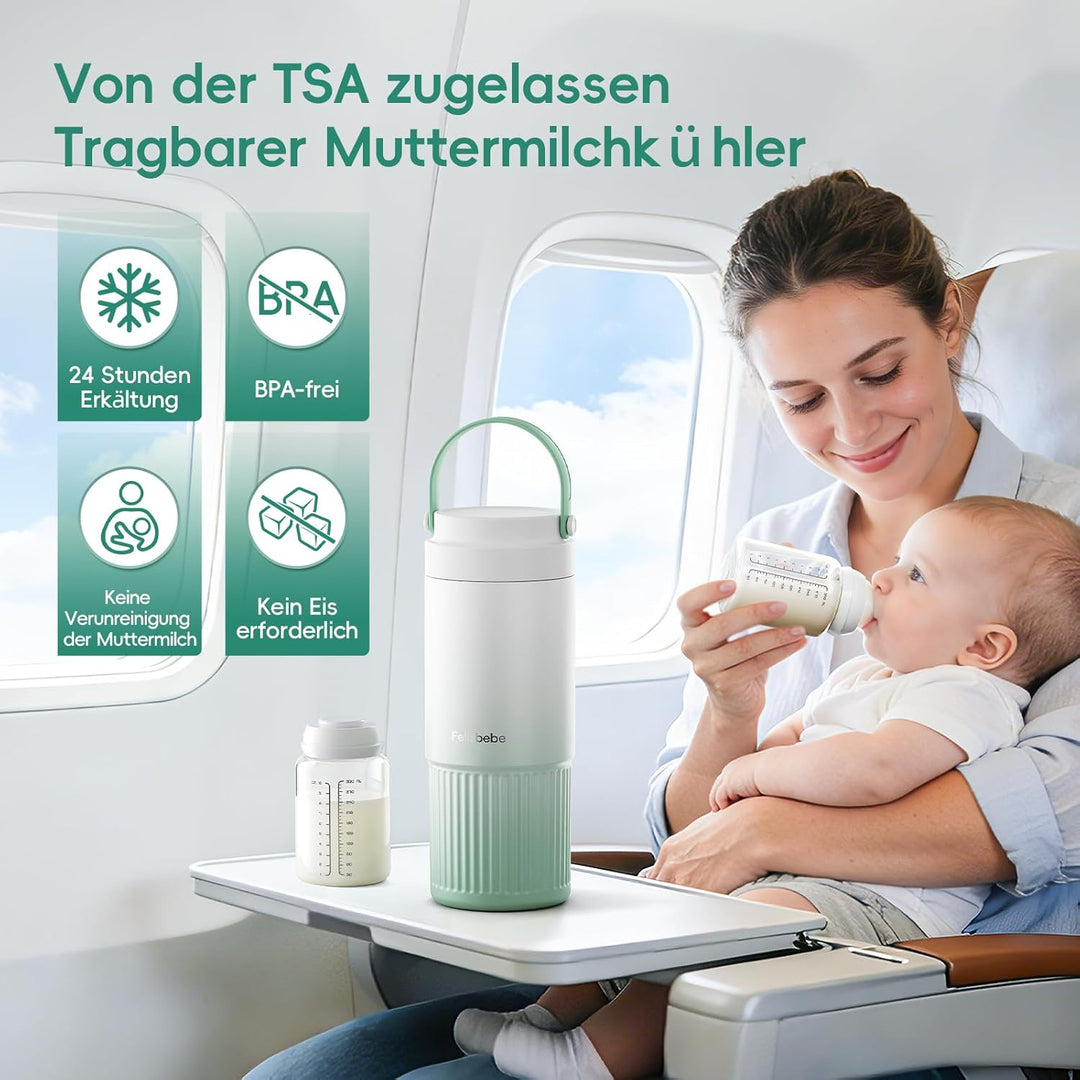 360° Doppelwandiger Muttermilchkühler aus 316-Edelstahl – 600 ml, Getrennte Kammern, Auslaufsicher,