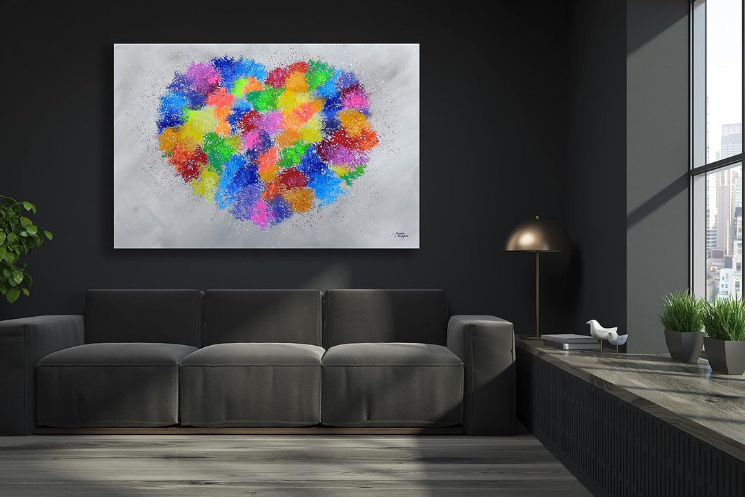 Monica Mirafiori I 100% HANDGEMALT I Gemälde Herz 100x70cm | Gemälde Handgemalt | Acrylgemälde | Seh