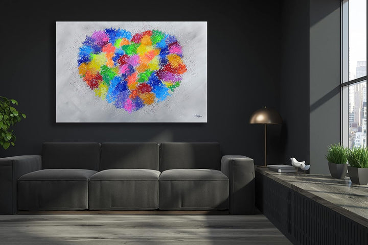 Monica Mirafiori I 100% HANDGEMALT I Gemälde Herz 100x70cm | Gemälde Handgemalt | Acrylgemälde | Seh