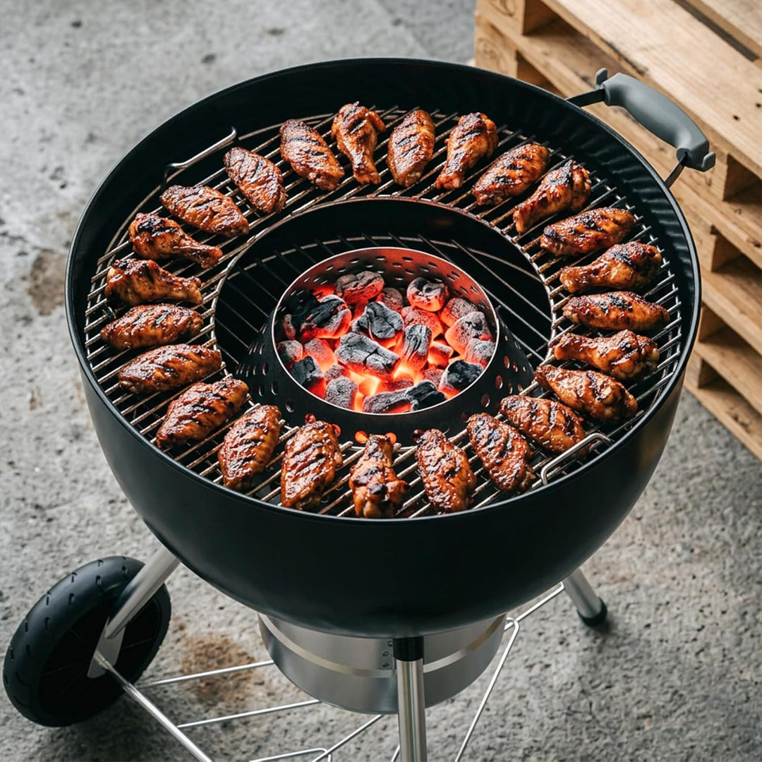 onlyfire Edelstahl Holzkohlekorb mit Hohlen Löchern für Weber 57/67CM Kugelgrill und Weber WSM Koche