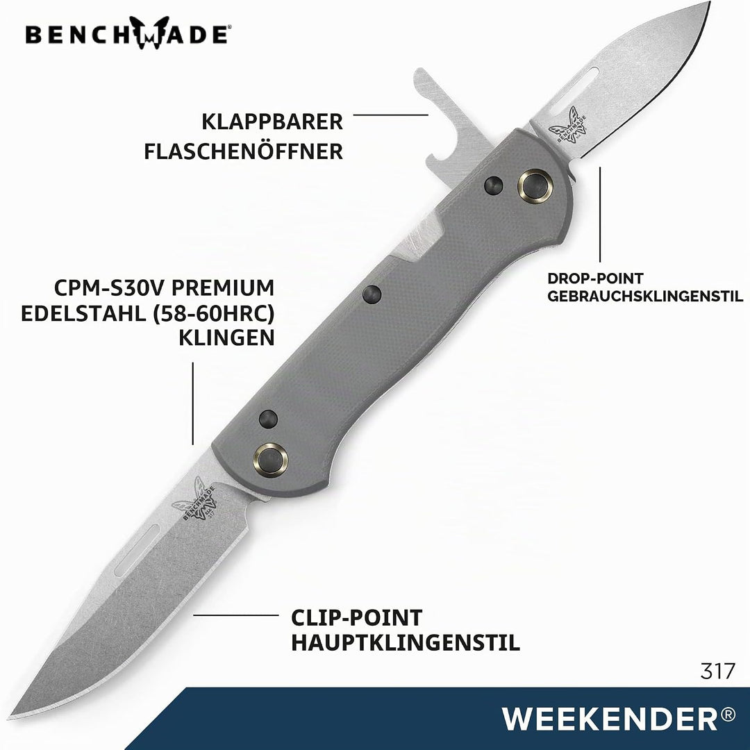 Benchmade Weekender 317 Cool Grey G10 - Stonewash Finish, Cool Grey G10 - Stonewash Finish