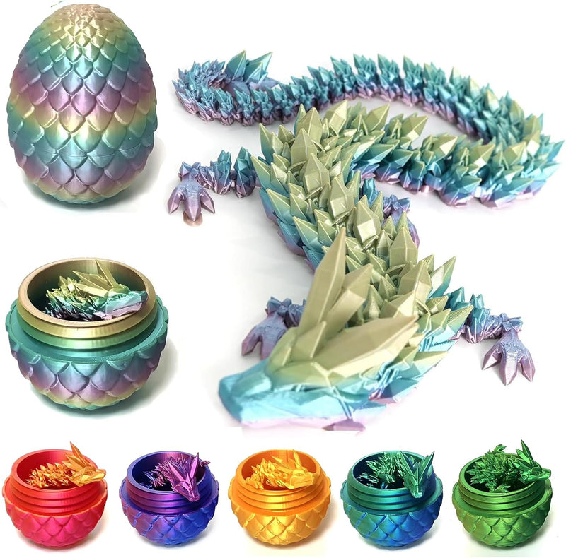 Yearsahrk 3D Gedrucktes Drachenei Geheimnisvolle Drachen Spielzeug Realistische Realistische Bewegli