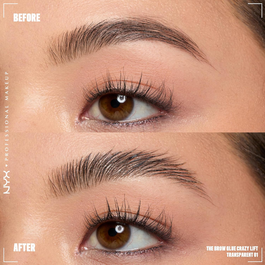 NYX Professional Makeup Brow Glue Crazy Lift, Ultra starkes Augenbrauengel, Für bis zu 24h Halt, 7ml