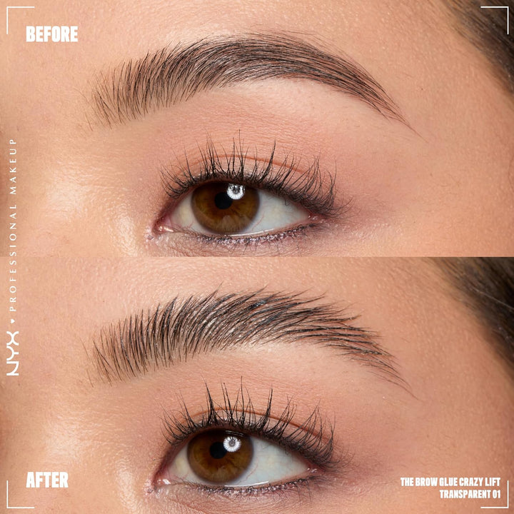 NYX Professional Makeup Brow Glue Crazy Lift, Ultra starkes Augenbrauengel, Für bis zu 24h Halt, 7ml