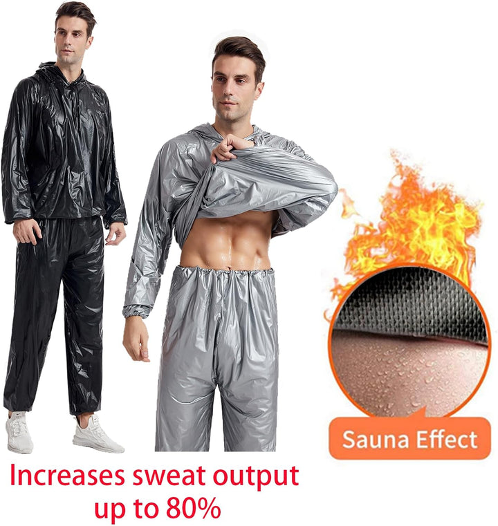 DawnBreak Sauna Sweat Suit for Women/Men with Hoodie Zipper Weight Loss Fitness Exercise Gym Workout