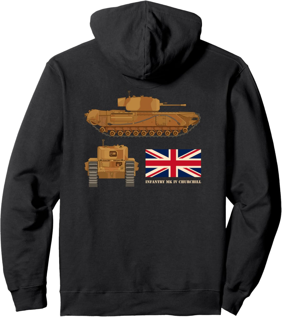 Churchill Infanterie Panzer Mark IV WW2 Britische Panzer Pullover Hoodie