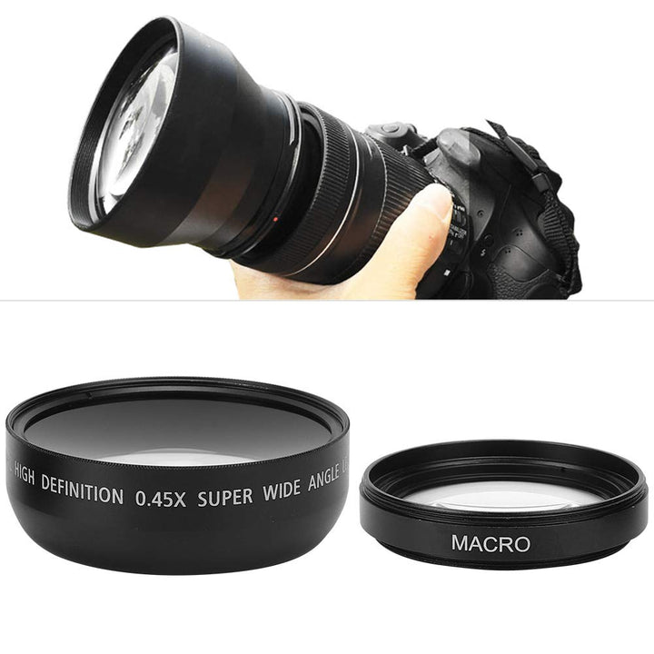 49mm Kamera Weitwinkelobjektiv, 0,45X Weitwinkel Makroobjektiv Universal für Canon für Nikon für Son