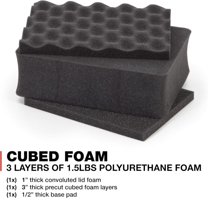 Nanuk 905 Wasserdichter Hartschalenkoffer Mit Plüschschaumeinlage - Olive Würfelförmiger Schaumstoff