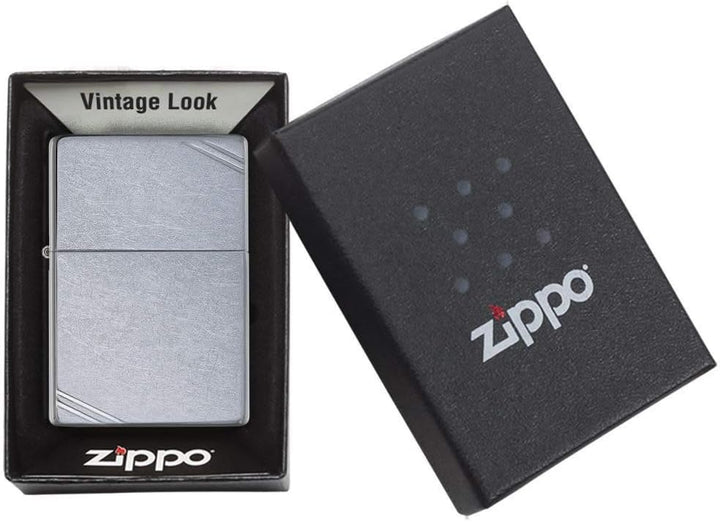 Zippo 267 Feuerzeug 60001317 Vintage Street, Chrome Benzinfeuerzeug, Messing Street Chrome, Street C