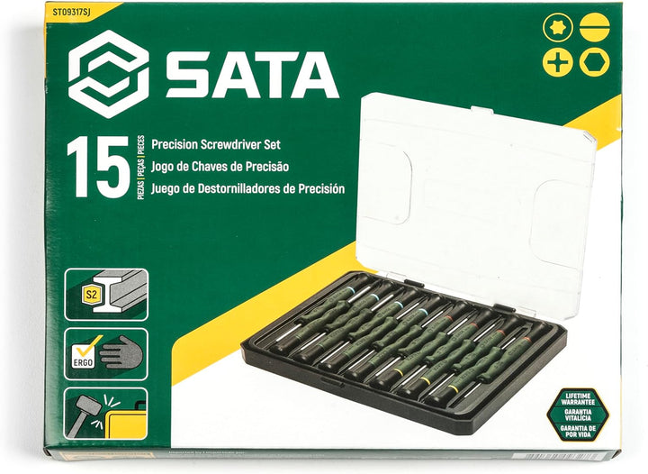 SATA ST09317SJ Präzisions Elektronik und Feinmechanik Schraubendreher Master Set, 15 Tlg.