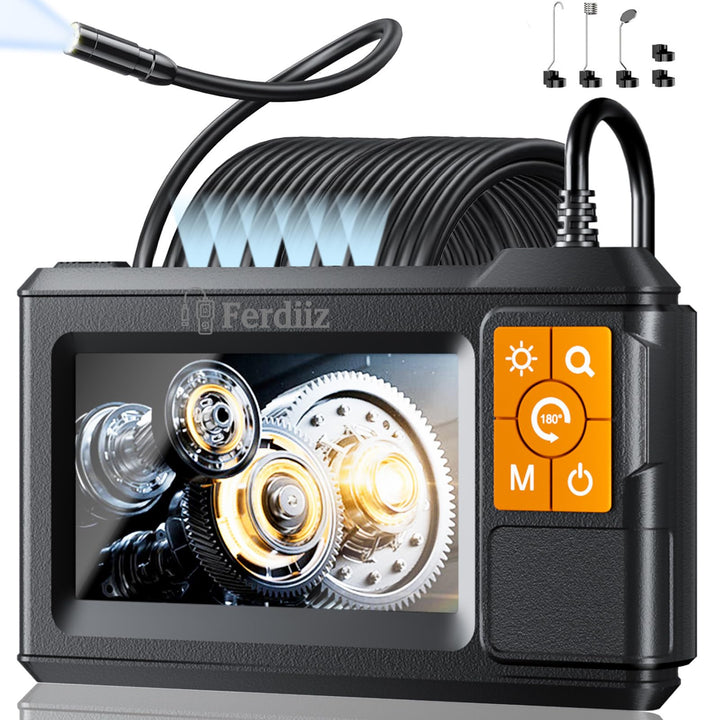 Endoskopkamera mit Licht Ferdiiz, 1080P HD Inspektionskamera mit 4,3-Zoll-IPS-Bildschirm, IP67 wasse