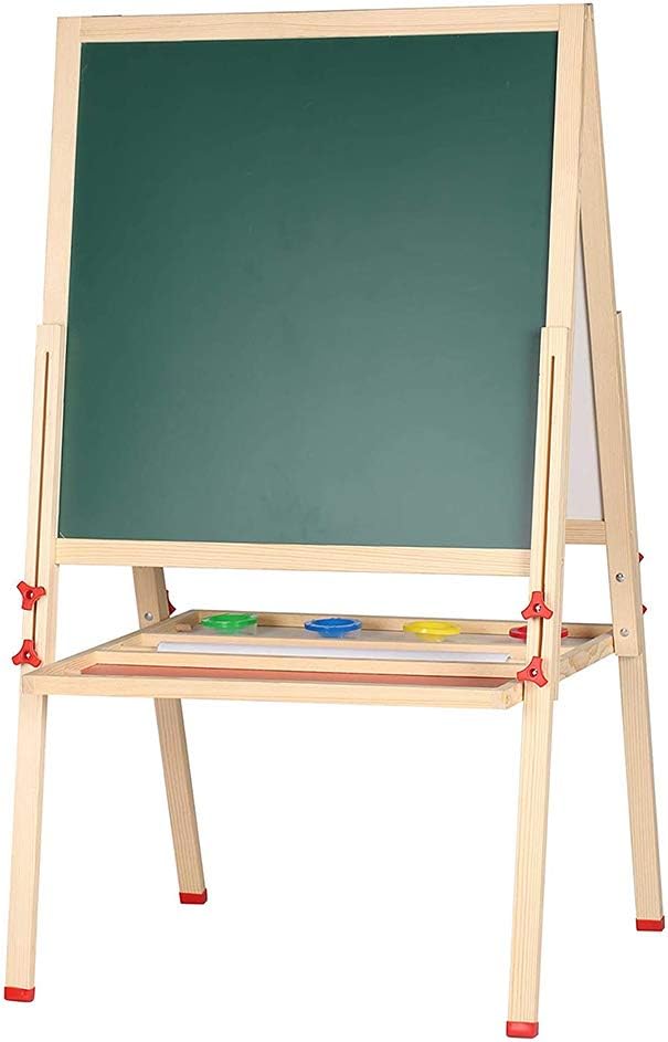 Kinder Tafel Holz Kindertafel Malerei Holztafel|Höhenverstellbar Doppelseitige, Double-Sided Whitebo