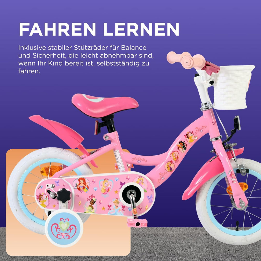Volare Kinderfahrrad | 3–5 Jahre | Doppelte Handbremse, abnehmbare Stützräder, Pedalreflektoren & Tr