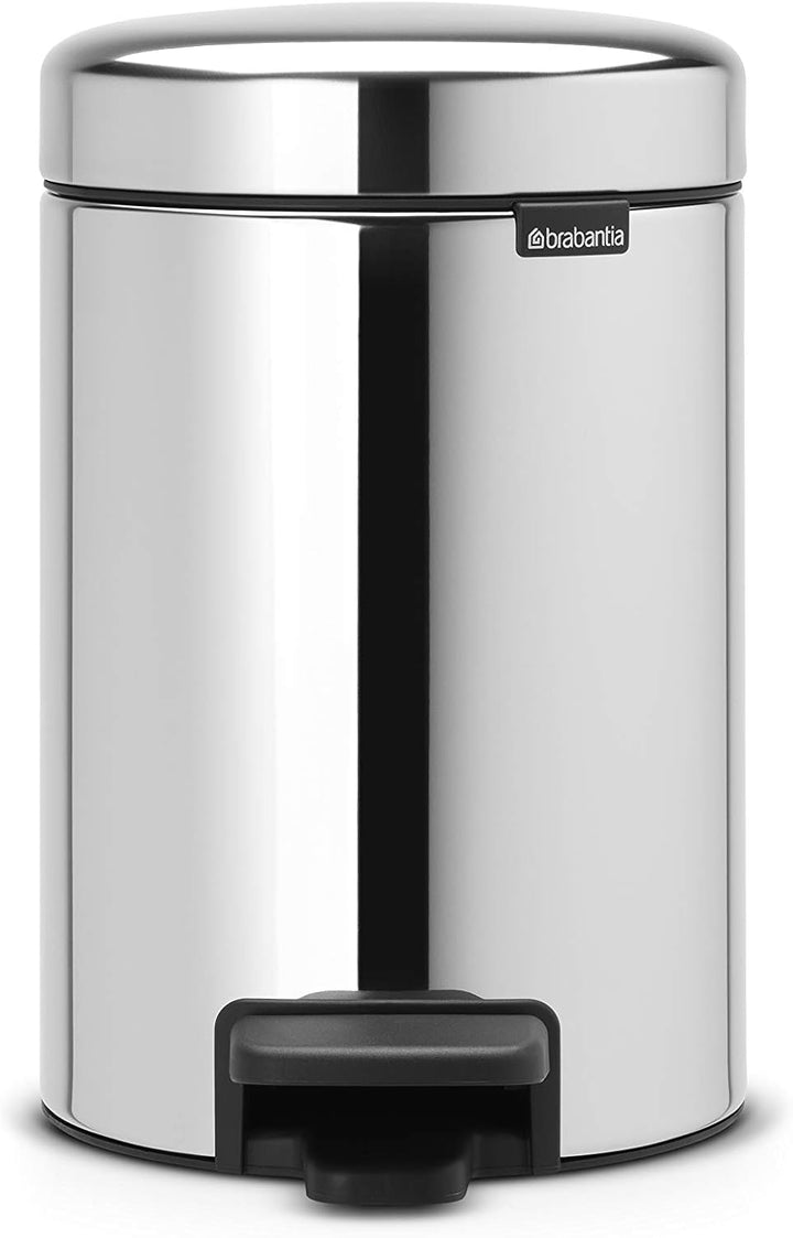 Brabantia 113147 GG172 Treteimer mit Inneneimer aus Kunststoff, stahl, Brilliant Steel, 3,Liter 3 Li