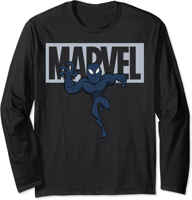 Marvel Avengers Black Panther Logo Doodle Langarmshirt
