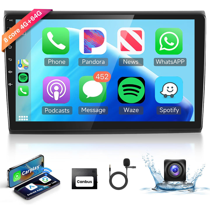 8 Core 4+64G Android 13 Autoradio für FIAT Bravo 2007-2014, Rimoody 9 Zoll Touchscreen Autoradio mit