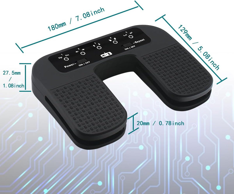 Tavsou Bluetooth Page Turner Pedal für Tablets Smartphones wiederaufladbar lautlos (Plus), Plus