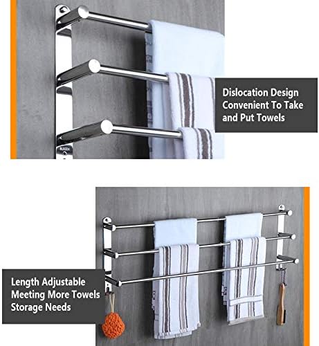 Handtuchhalter Chrom HONPHIER® Handtuchstangen Edelstahl mit Haken Einziehbar 49-90CM Handtuchstange