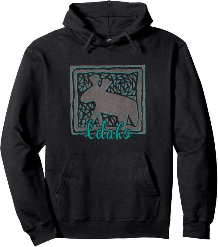 Idaho Abstrakter Elch Original Art Neuheit Grafik Souvenir Pullover Hoodie