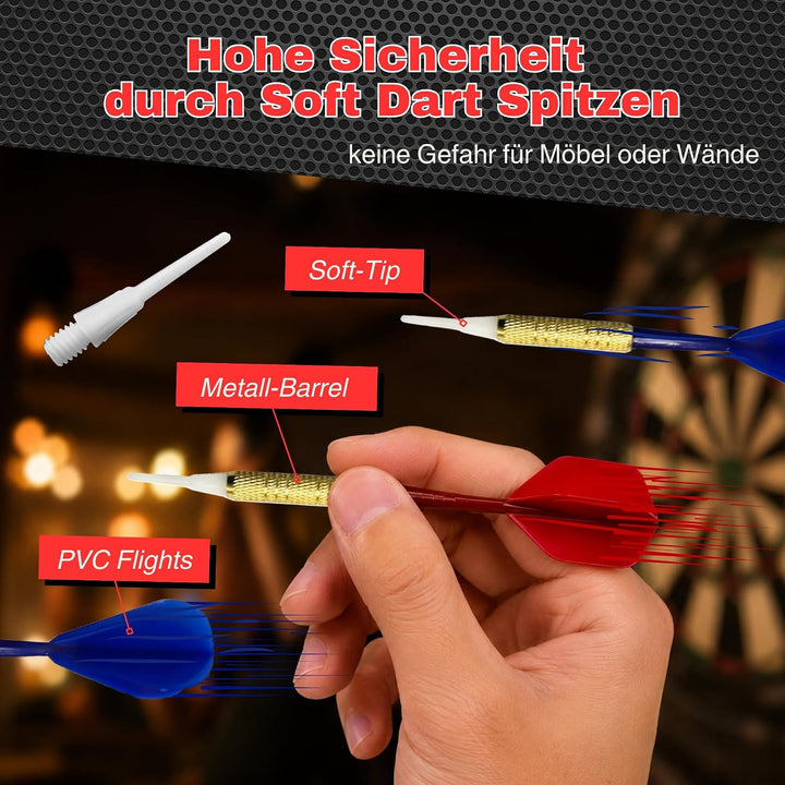Carromco 92445 Dartboard STRIKER-401 - Elektronische Dartscheibe mit Pfeilen, Dart Set für 44204 Spi