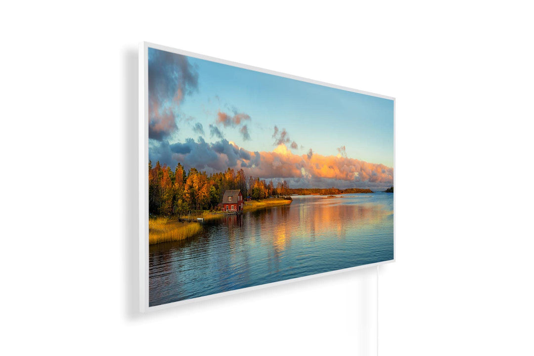 Infrarotheizung mit Bild – Herbst Bildmotive – TÜV/GS - 800 Watt Bildheizung - Weisser Rahmen (01. H