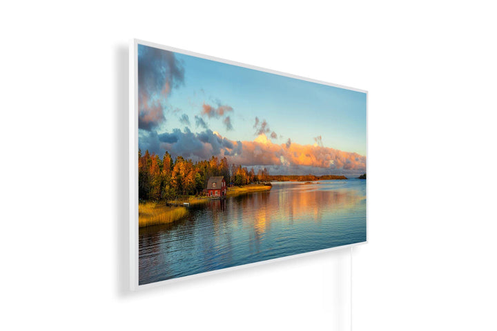 Infrarotheizung mit Bild – Herbst Bildmotive – TÜV/GS - 600 Watt Bildheizung - Weisser Rahmen (01. H