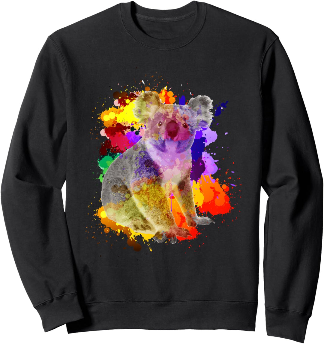 Raccoon Water Color Splatter Animal Lover Geschenk Sweatshirt