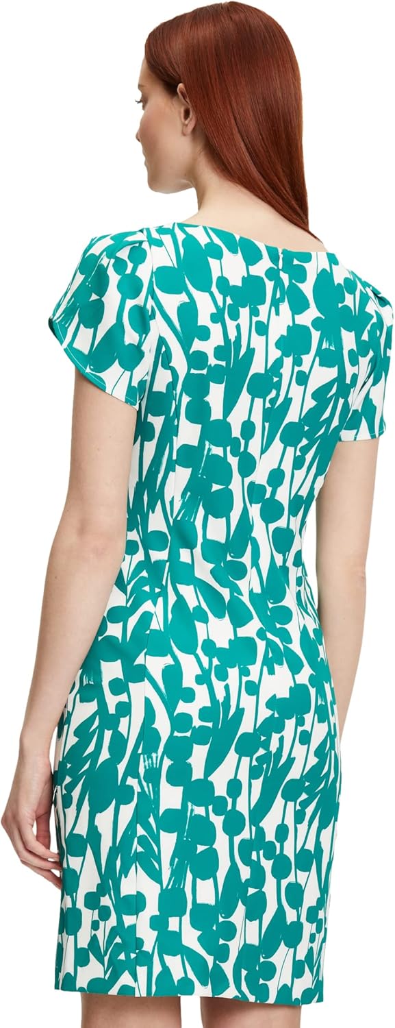 Vera Mont Damen Kleid 40 Grün/Cremefarben, 40 Grün/Cremefarben
