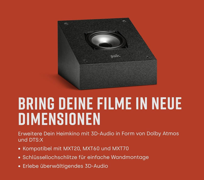 Polk Audio Monitor MXT60 kompakter Standlautsprecher, HiFi und Heimkino Lautsprecher, Hi-Res Zertifi