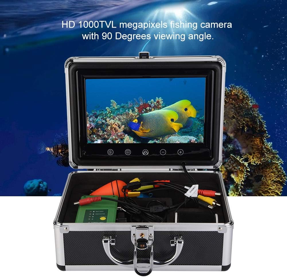 Bewinner Tragbare Unterwasserfischerkamera mit Tragetasche 9 Zoll TFT Monitor 30 LEDs 1000TVL HD Fis