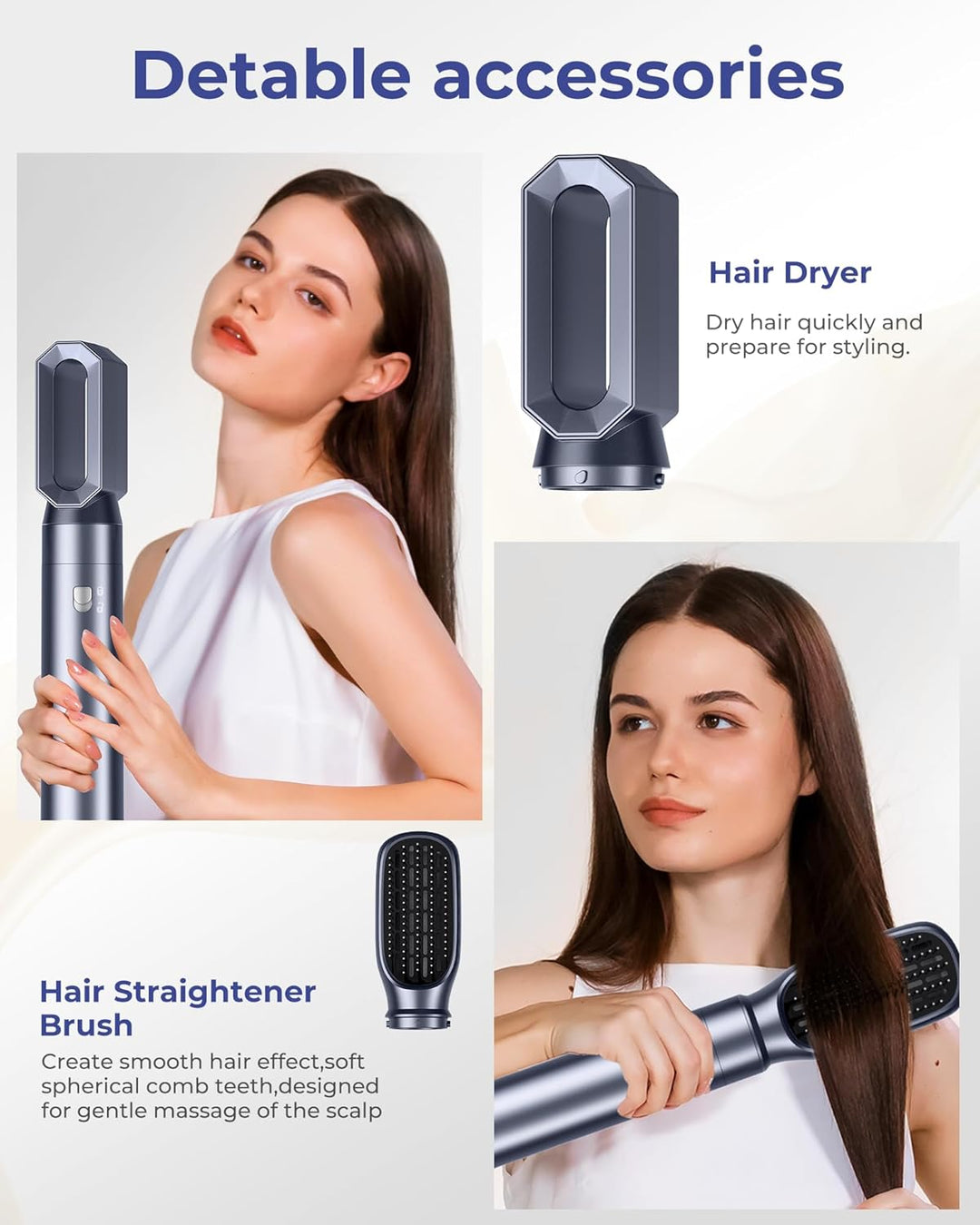 Haarstyler Hair Styler 6 In 1 Airstyler Mit Rundbürstenföhn Haarstyler Warmluftbürste rundbürstenföh